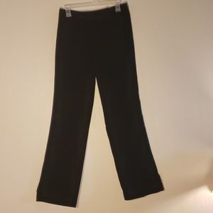 Black pinstripe wide leg suit pants